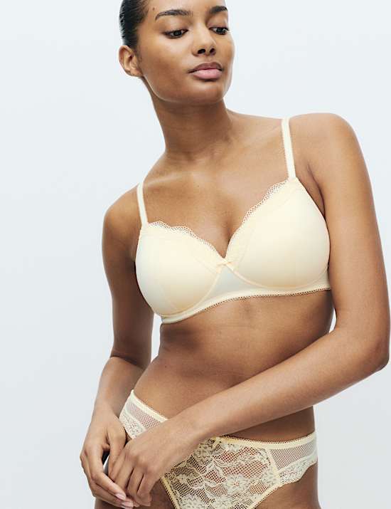Soutien-gorge sans armature en dentelle jasmine, bonnets embo&icirc;tants A &agrave; E