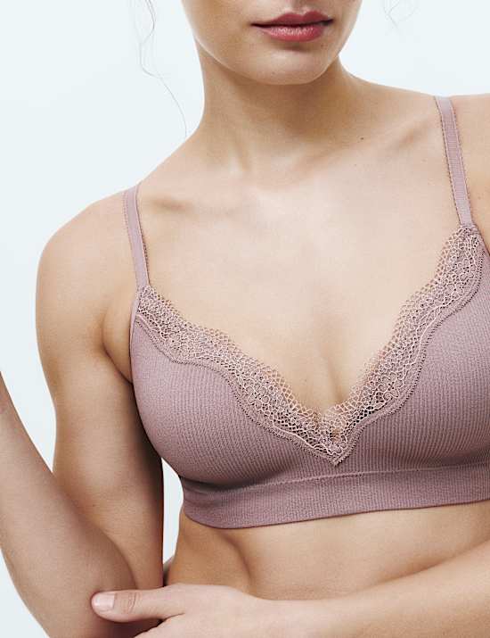Jasmine Lace Seamfree Non Wired Plunge Bra (A-E)