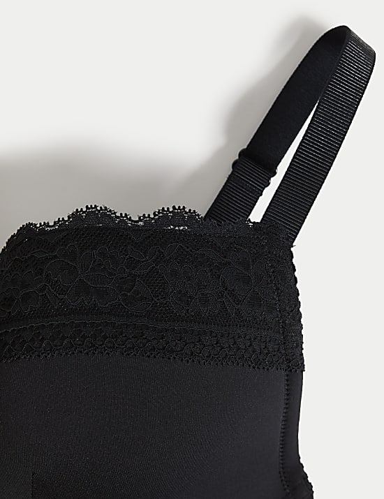Lace Trim Wired Plunge Bra (F-H)