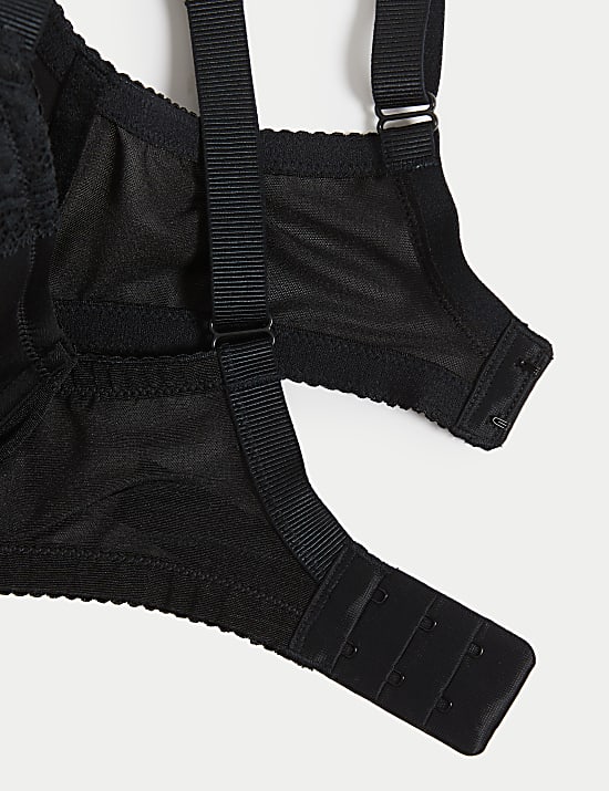 Lace Trim Wired Plunge Bra (F-H)