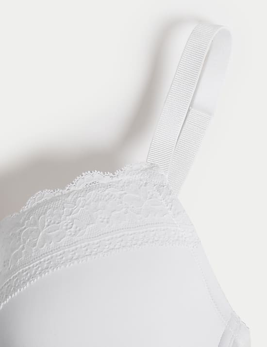 Lace Trim Wired Plunge Bra (F-H)