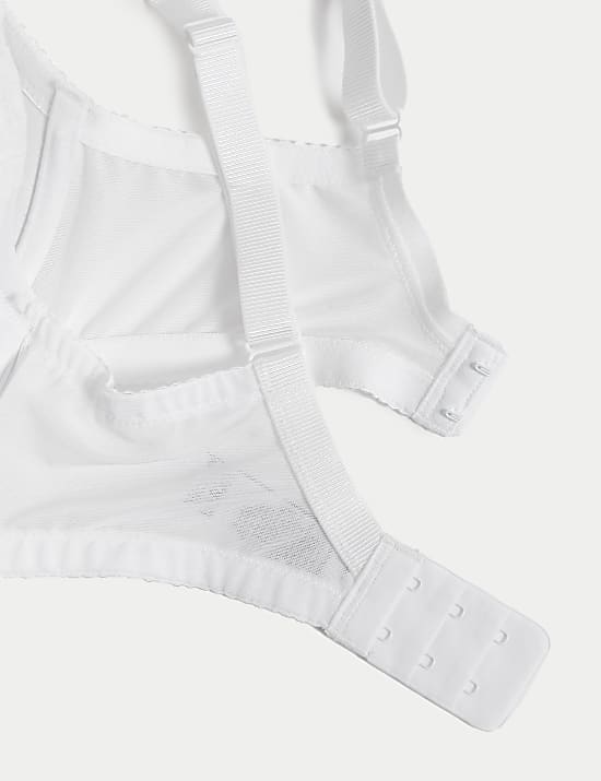 Lace Trim Wired Plunge Bra (F-H)