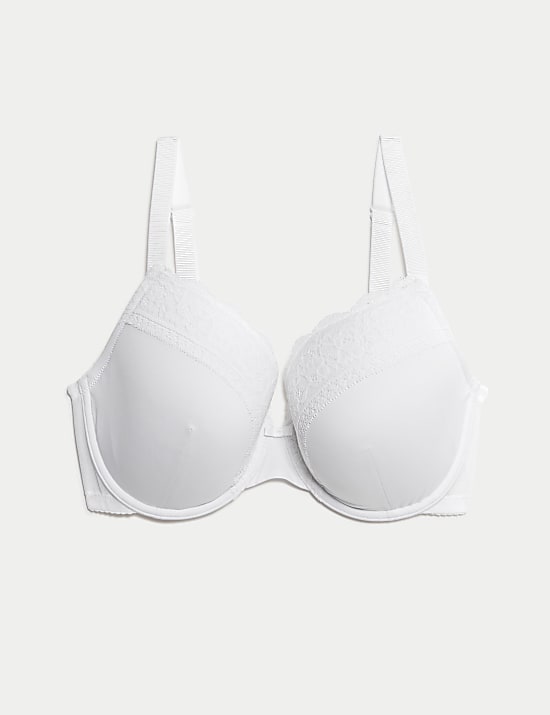 Lace Trim Wired Plunge Bra (F-H)