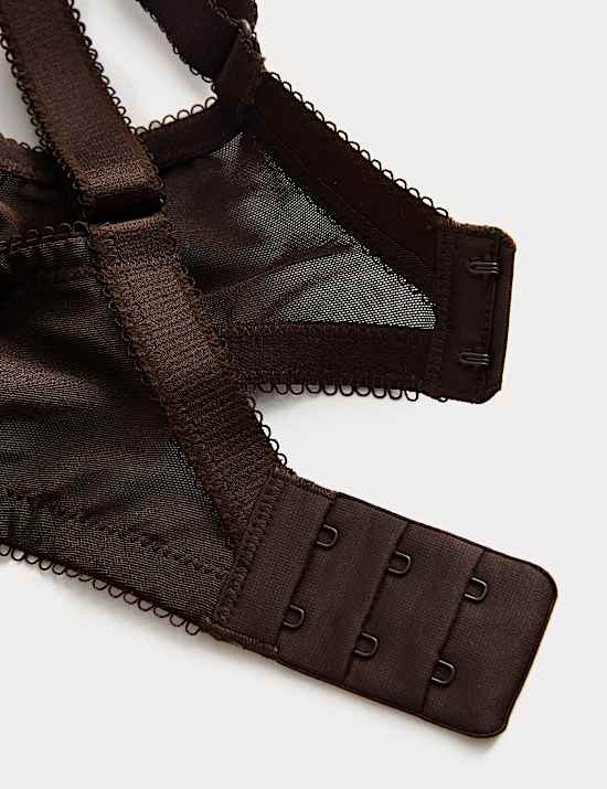 Jasmine Lace Printed Wired Plunge Bra (F+)