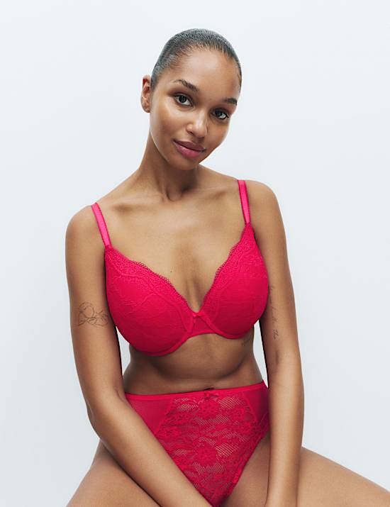 Soutien-gorge plongeant &agrave; armatures en dentelle Jasmine, bonnets F &agrave; H