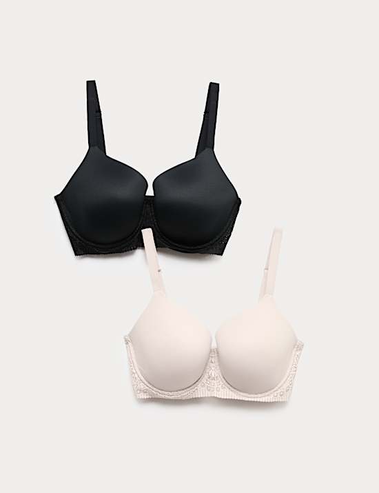 מארז 2 חזיות Body Soft&trade;&lrm; עם ברזלים וקאפ מלא (מידות F-H)