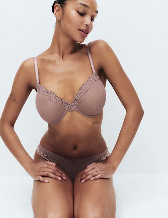 Jasmine Lace Sheer Wired Full Cup Bra (F-H)