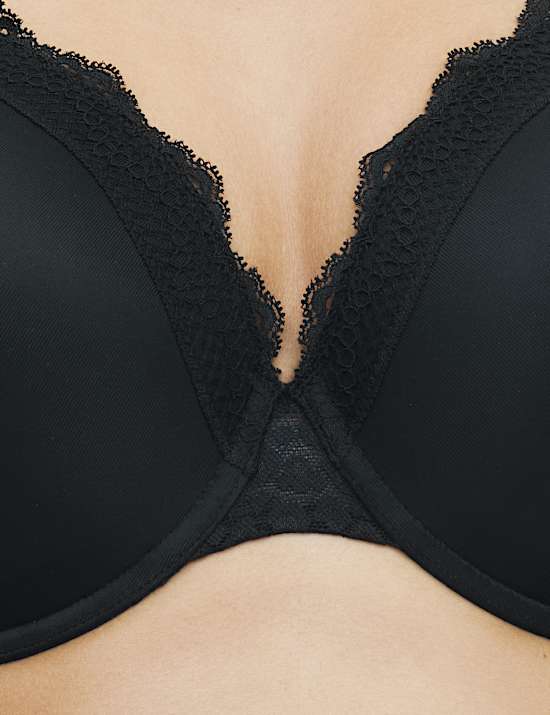 Pack de 3 sujetadores escotados con aro y relleno para copa F- H