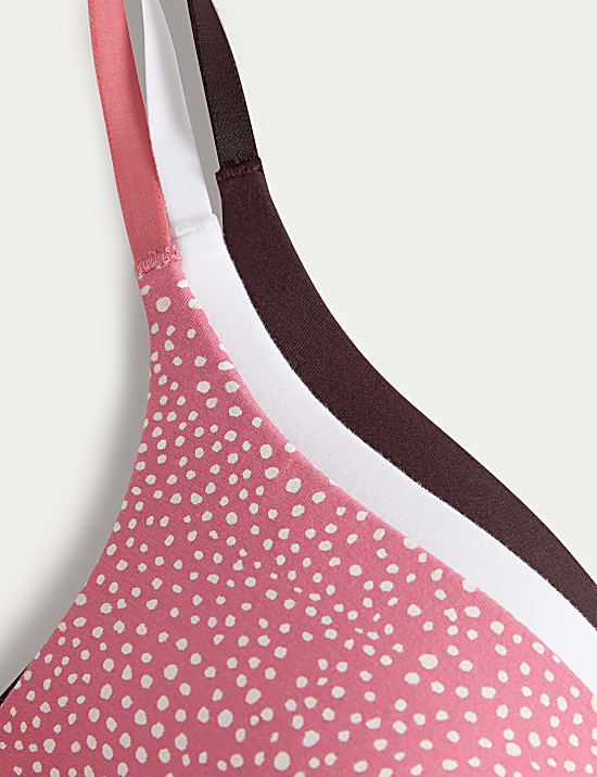 3pk Cotton Rich Non Wired T-Shirt Bras A-E