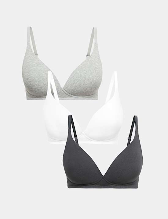 Lot de 3 soutiens-gorge invisibles plongeants sans armature, bonnets A &agrave; F