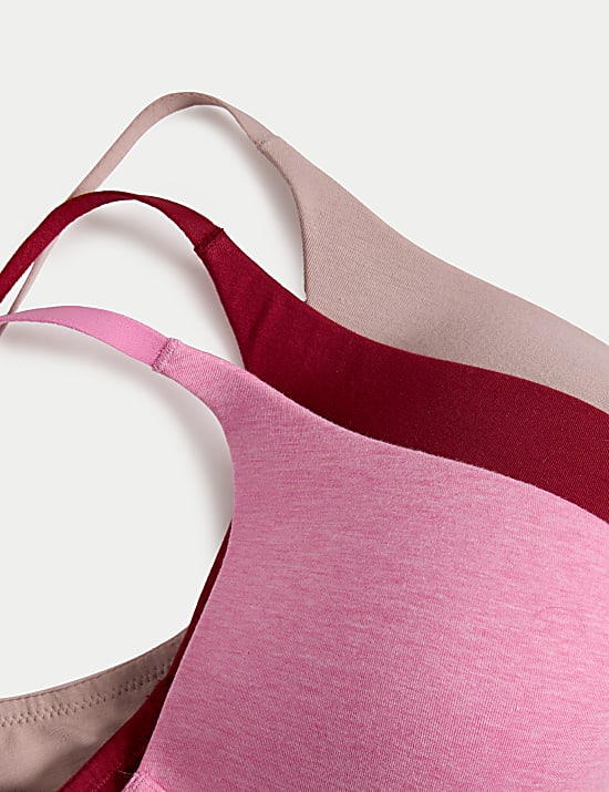 3pk Non Wired Plunge T-Shirt Bras A-E