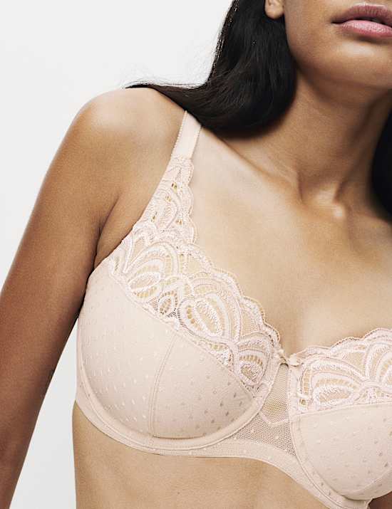 חזיית Amelia עם ברזלים, קאפ מלא ותחרה (מידות F-J‎)