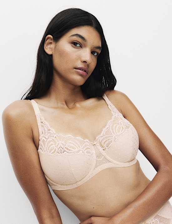 חזיית Amelia עם ברזלים, קאפ מלא ותחרה (מידות F-J‎)