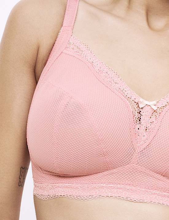 Jasmine Lace Trim Non Wired Bralette F+