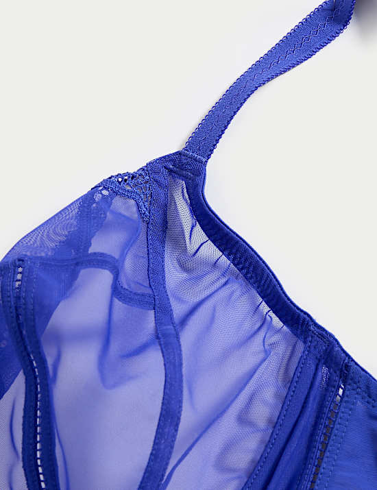 Beugel-bh met extra ondersteuning met gaasstof, cupmaten F-J