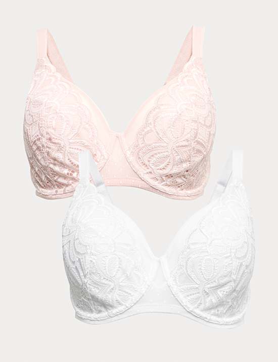 2 Pack Amelia Lace Natural Lift&trade; Full Cup Bras (F-H)