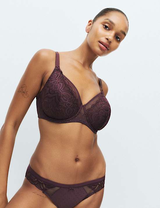 Amelia Lace Natural Lift Wired Full Cup Bra (F+)