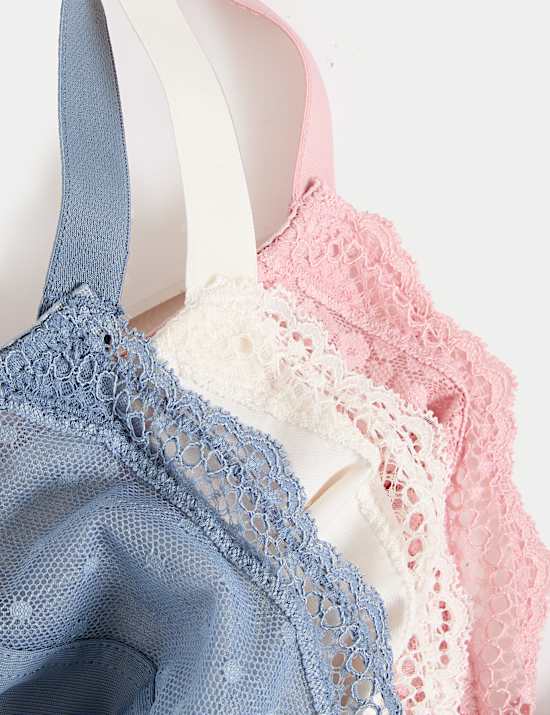 Set van 3 beugel-bh's met hele cup, cupmaten F-H