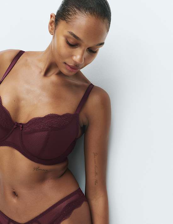 Jasmine Lace Wired Balcony Bra F-H