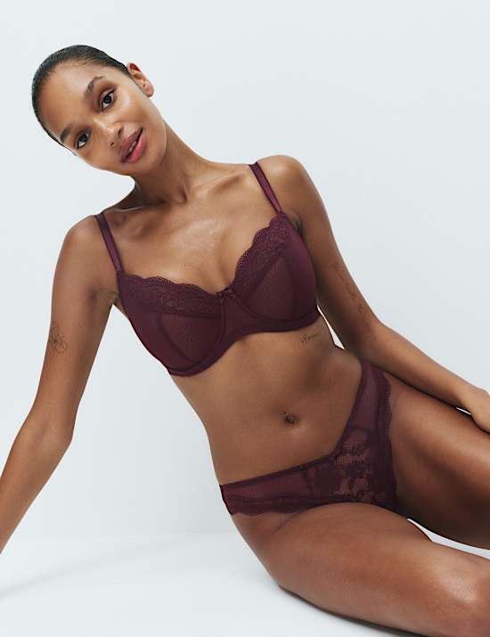 Jasmine Lace Wired Balcony Bra F-H