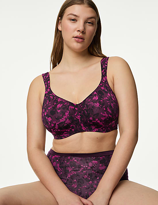 Flexifit&trade; Printed Wired Minimiser Bra (C-H)