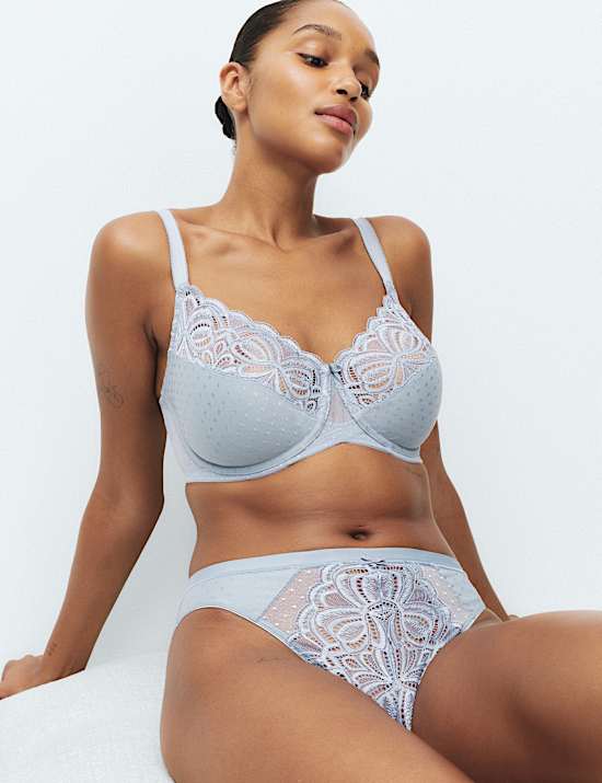 Amelia Lace Wired Minimiser Bra C-H