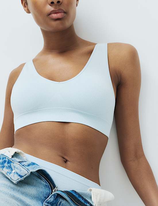 3 Pack Seamless V-Neck Crop Tops