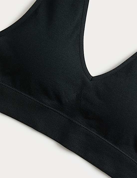 3 Pack Seamless V-Neck Crop Tops