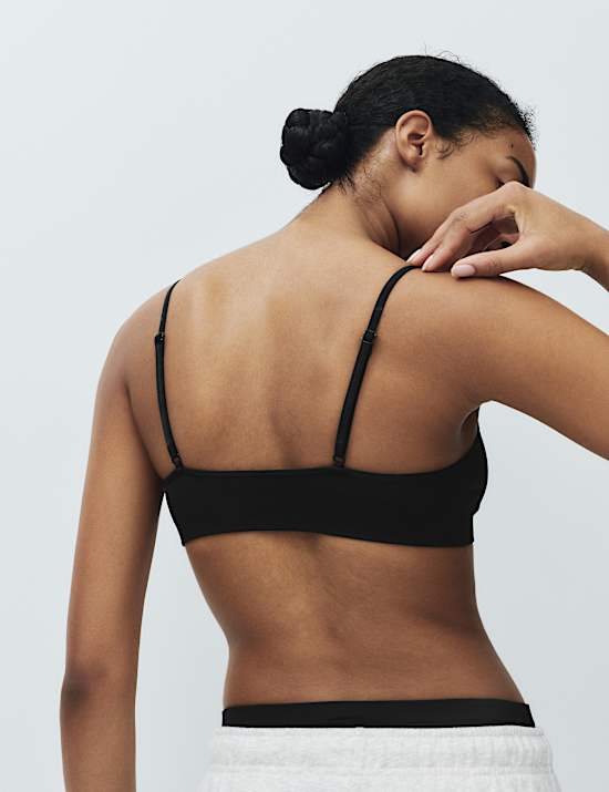 3 Pack Microfibre Seamless Non Wired Crop Tops