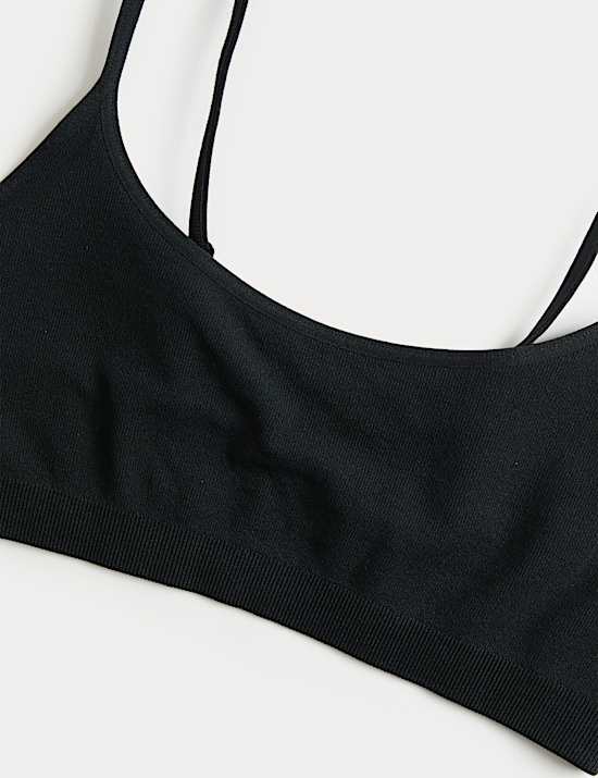 3 Pack Microfibre Seamless Non Wired Crop Tops