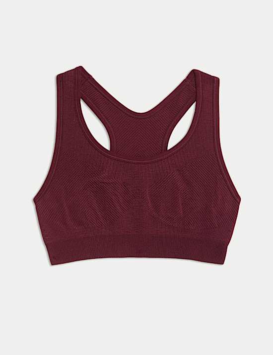 Sujetador deportivo de sujeción media sin costuras reversible