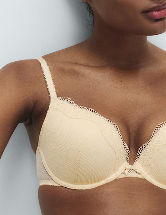 Jasmine Lace Wired Push Up Plunge Bra (A-E)