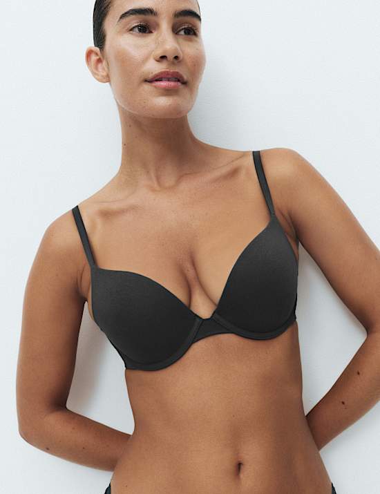 3pk Cotton Rich Wired Push-Up Bras A-E