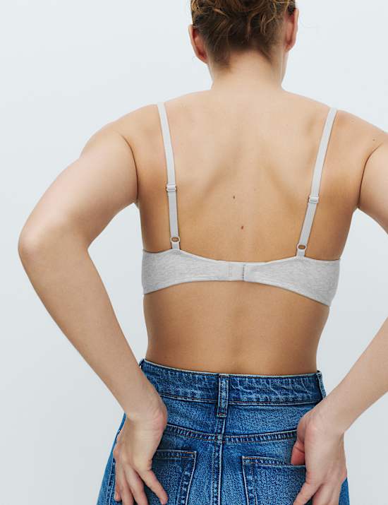 3pk Cotton Wired Push-Up Bras A-E