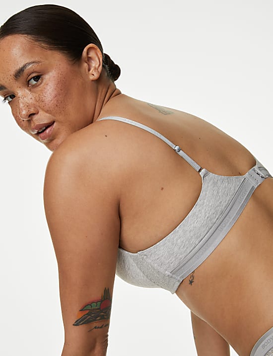 Cotton with Cool Comfort&trade; Non-Wired Push Up Bra