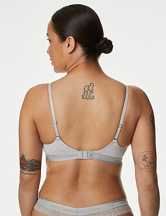 Cotton with Cool Comfort&trade; Non-Wired Push Up Bra