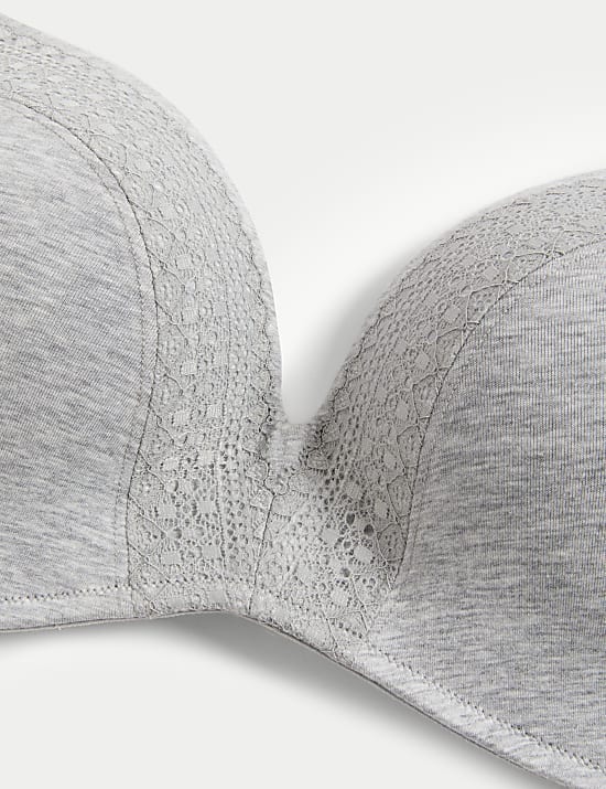 Cotton with Cool Comfort&trade; Non-Wired Push Up Bra