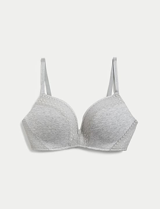 Cotton with Cool Comfort&trade; Non-Wired Push Up Bra