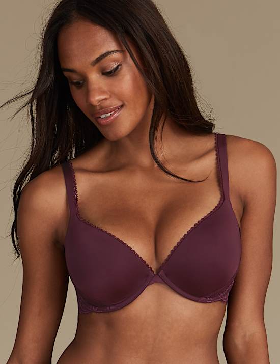 Perfect Fit Padded Push-up Plunge Bra AA-E