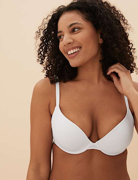 2pk Padded Push-up Plunge T-Shirt Bras AA-E