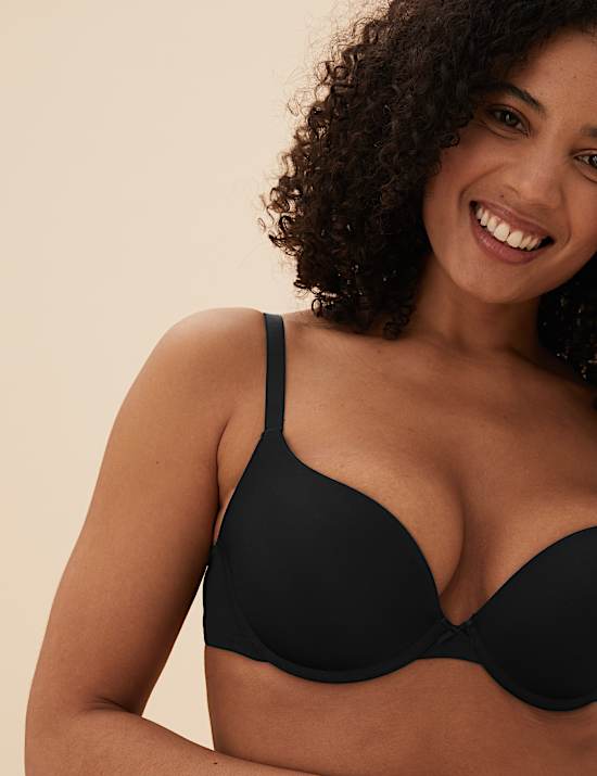 2pk Padded Push-up Plunge T-Shirt Bras AA-E