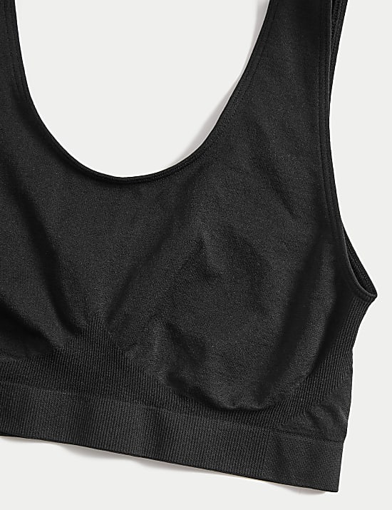 Μπλούζες crop χωρίς ραφές, χωρίς μπανέλα, σετ των 3