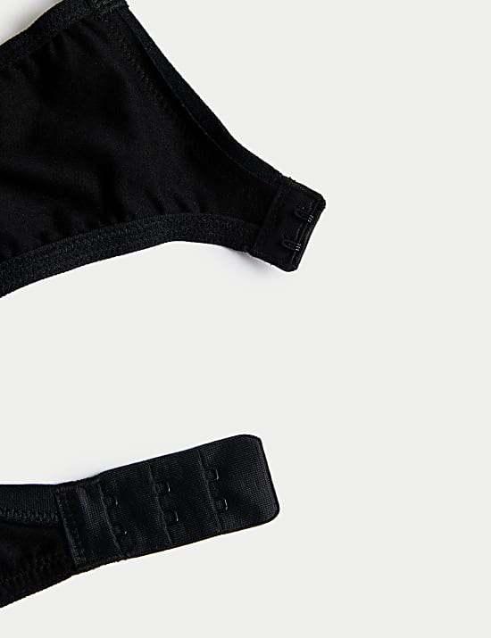 3pk Cotton & Lace Non Wired Full Cup Bras A-E