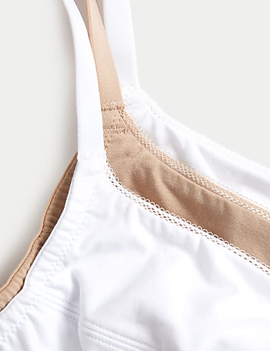 3pk Cotton Non Wired Full Cup Bras A-E