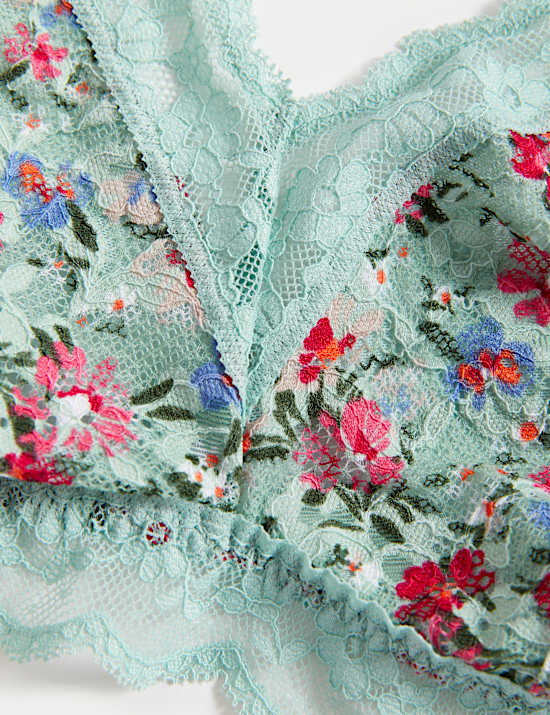 Printed Lace Non Wired Bralette A-E