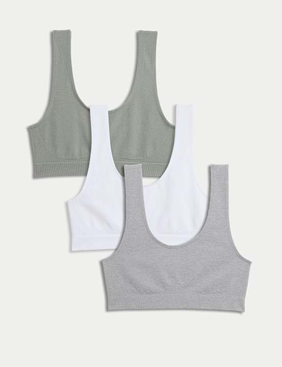 Lot de 3&nbsp;hauts courts sans armature et sans couture