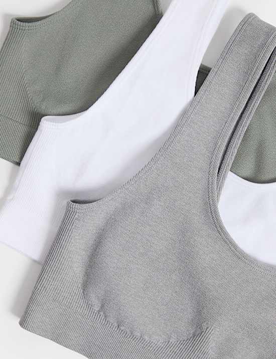 3pk Seamless Non Wired Crop Tops