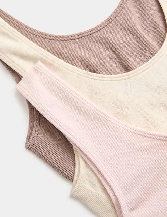 3pk Seamless Non Wired Crop Tops