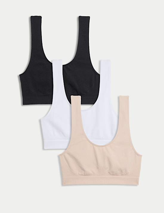 3pk Seamless Non Wired Crop Tops