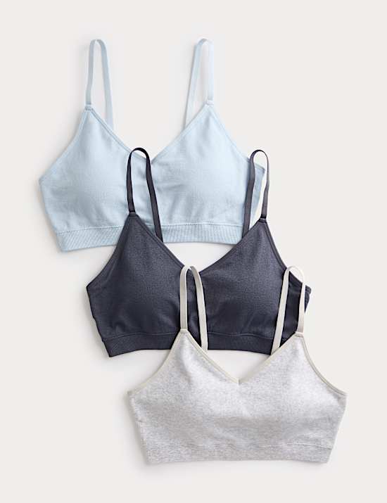 3pk Seamless Non Wired Bralettes